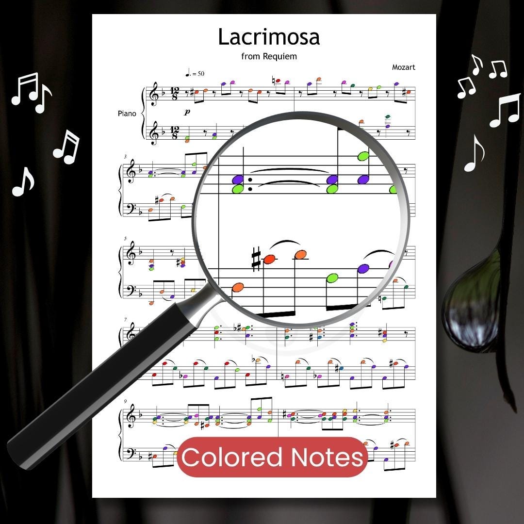 Lacrimosa by Mozart - Grade 6 Piano Music PDF Download with Video Tutorial