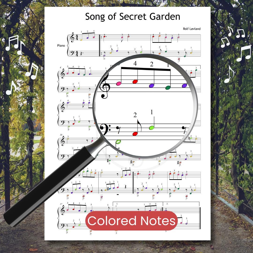 Color-coded piano version, ideal for visual learners and inclusive teaching. Enhances pitch recognition and confidence. Great for group instruction. Bonus: violin or flute line for flexible ensemble practice.