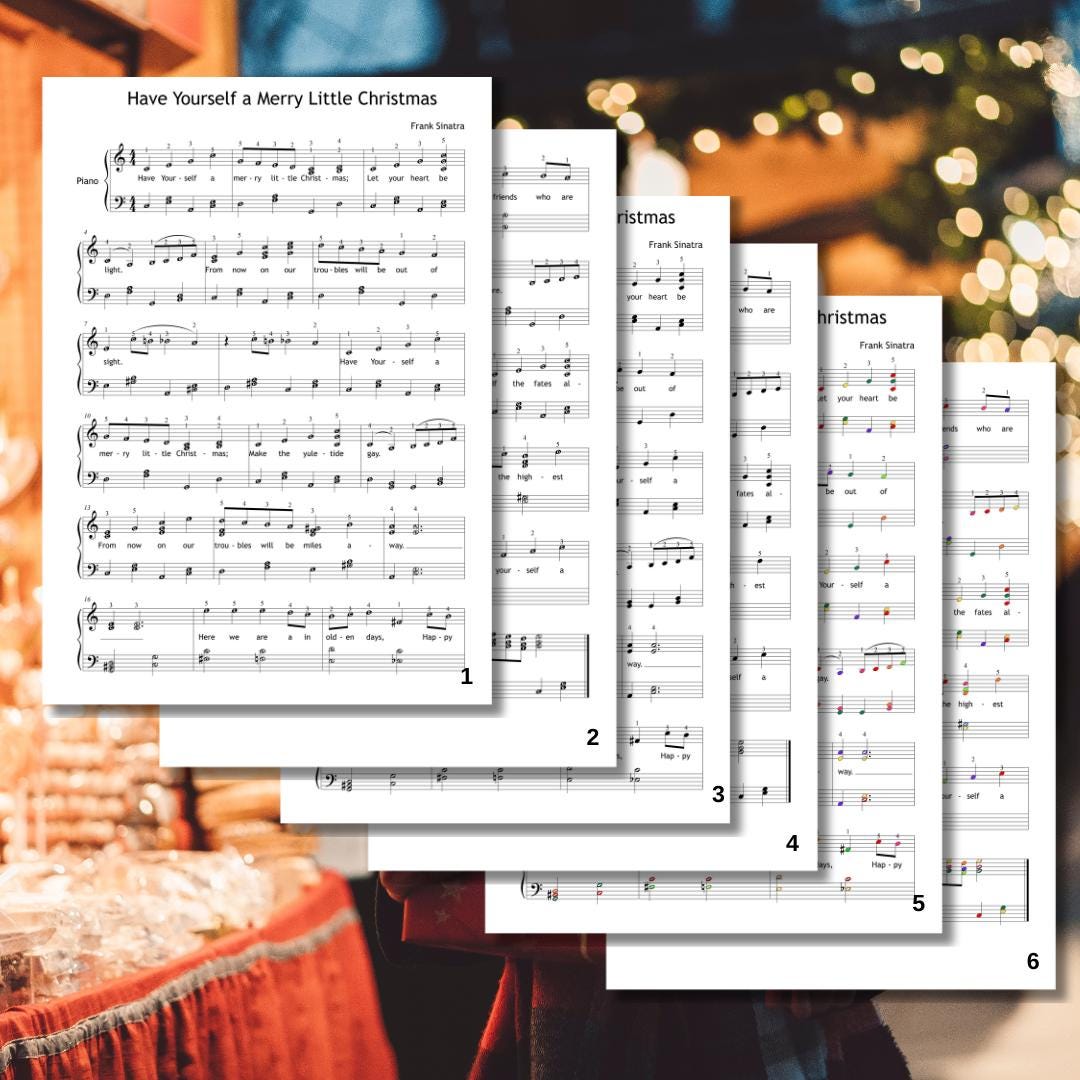 Complete pedagogical bundle of Have Yourself a Merry Little Christmas includes 4 printable versions. Teachers can choose the best sheet for each student’s learning style. Great for music programs and winter workshops.