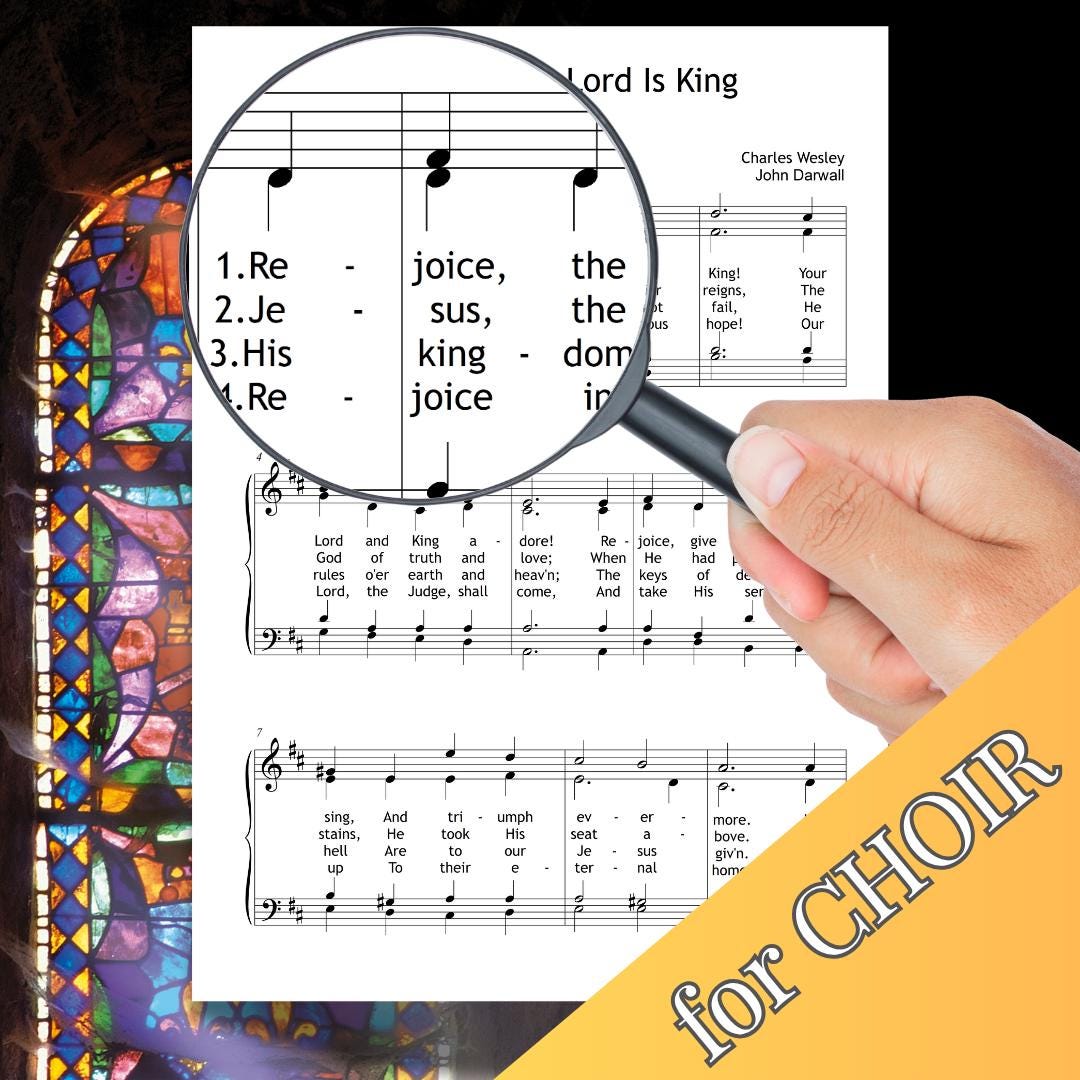 Rejoice The Lord Is King | Color Coded Notes & Printable Hymn PDF