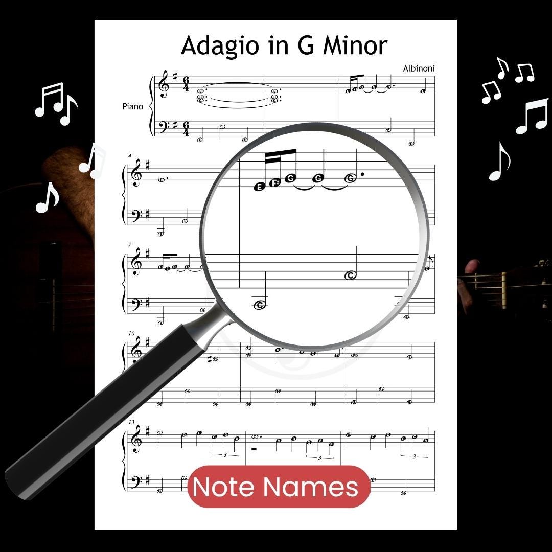 Adagio in G Minor - Tomaso Albinoni | Grade 3 Simplified Piano Sheet Music PDF Download