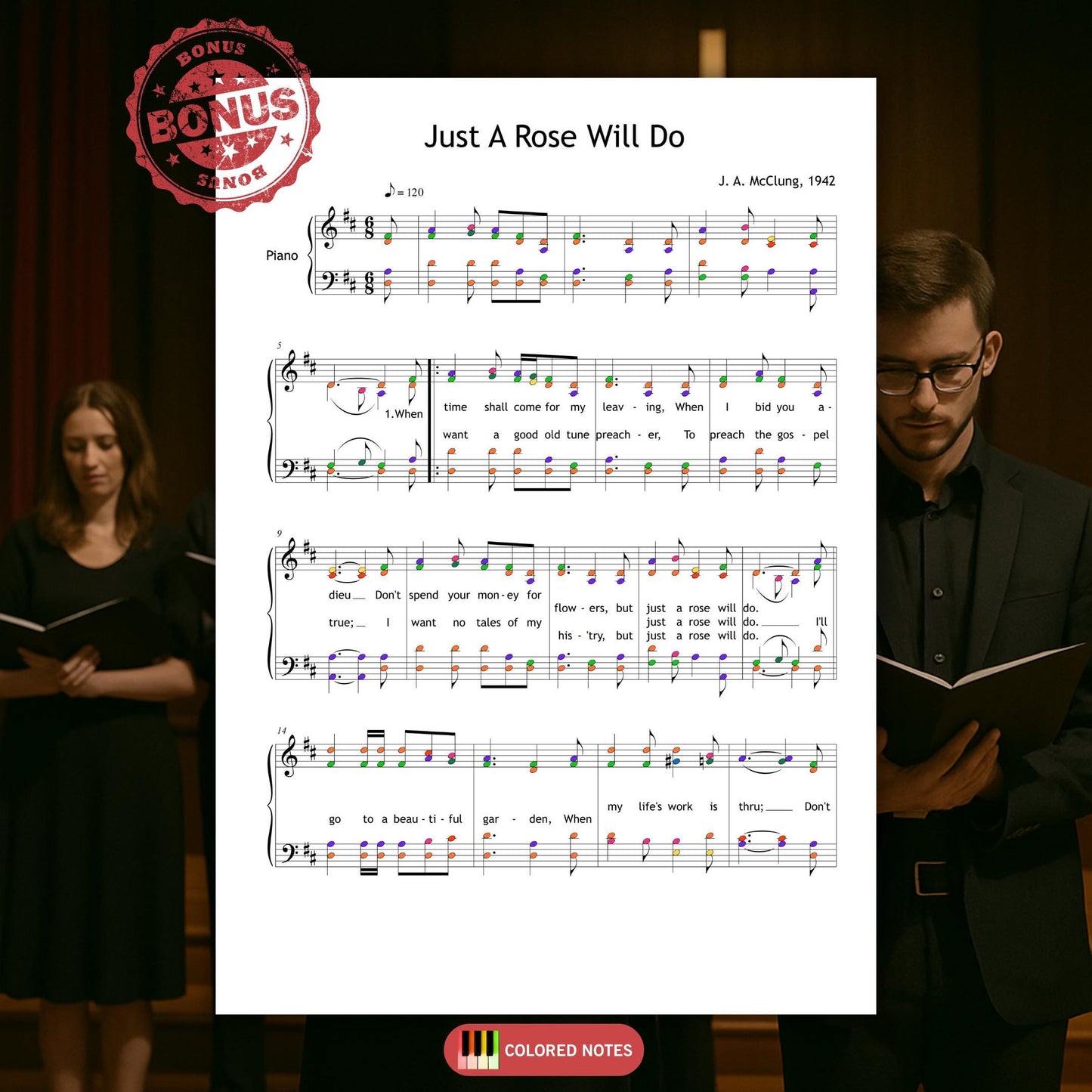 Just a Rose Will Do - J. A. McClung | SATB Choir and Piano Accompaniment PDF Download