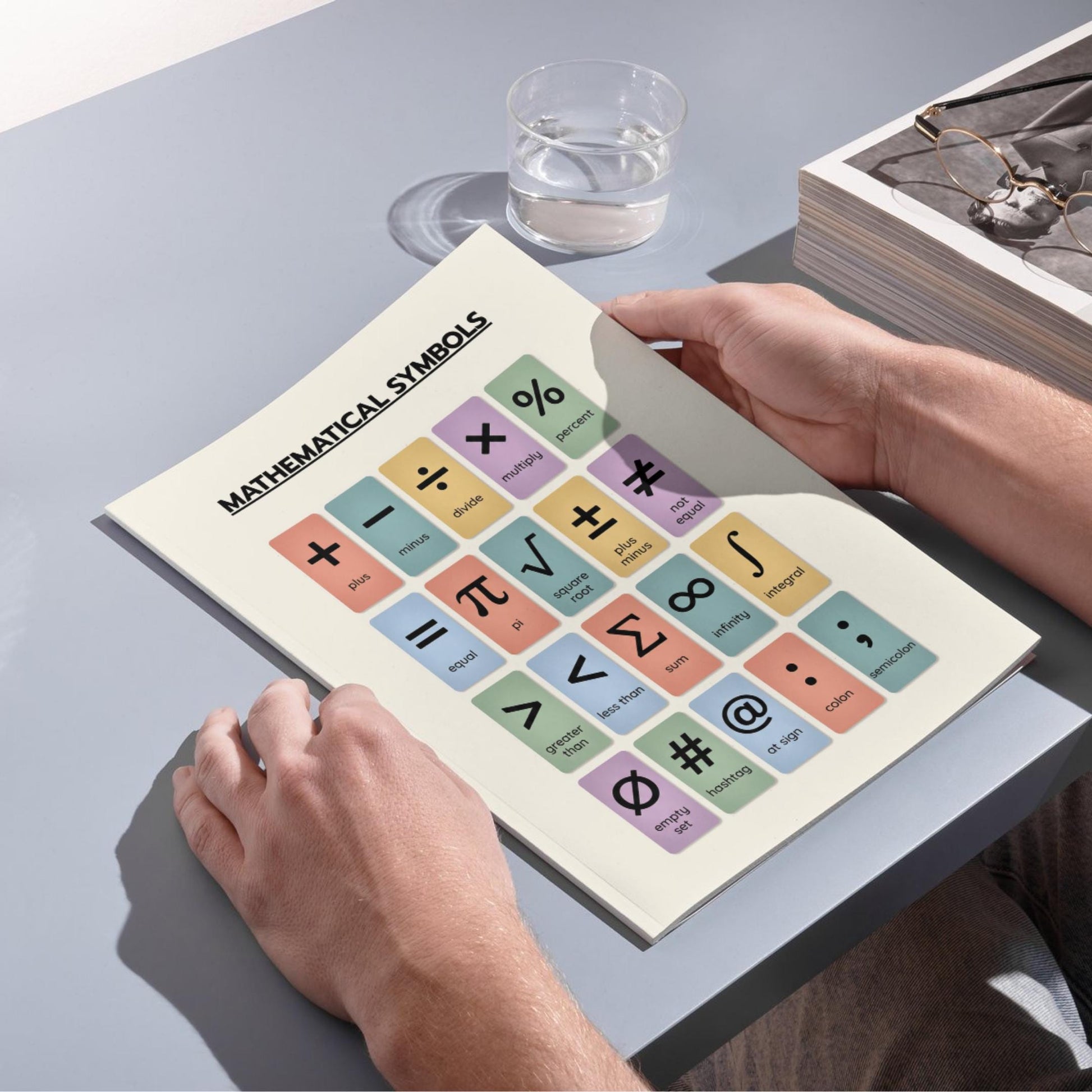 Mathematical Symbols Chart – Colorful Math Operators and Notation Poster | Printable Math Reference PDF