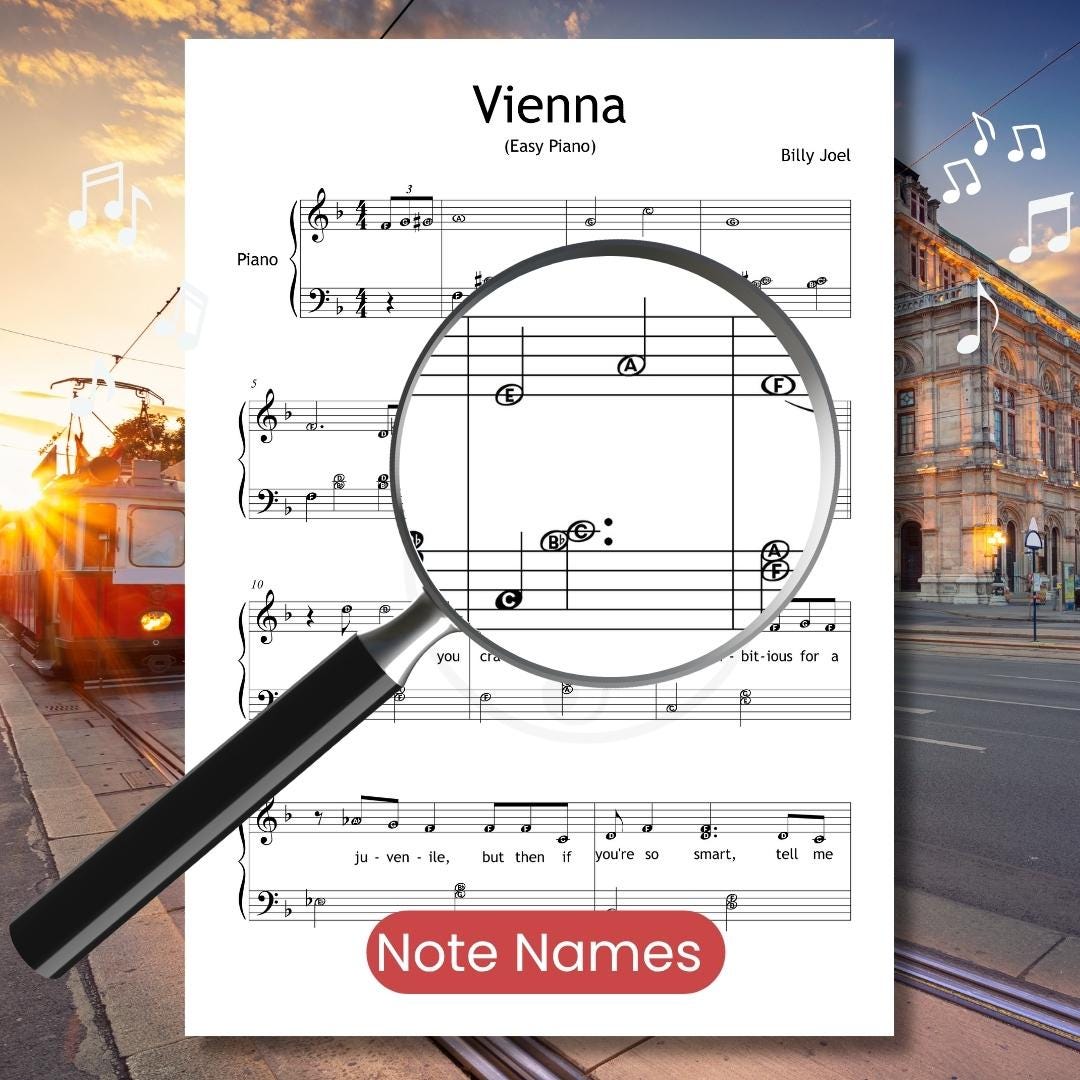 Vienna by Billy Joel | Grade 4 Printable PDF & Tutorial Video